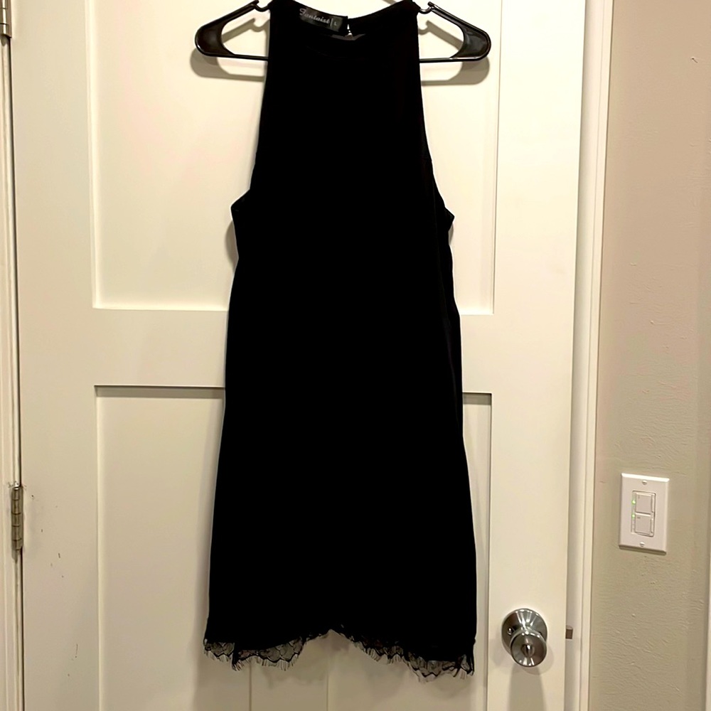 Black halter top dress